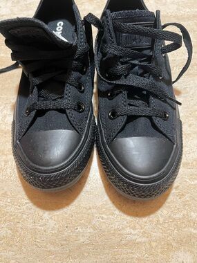 Converse Kids Black Low Top Canvas Sneakers